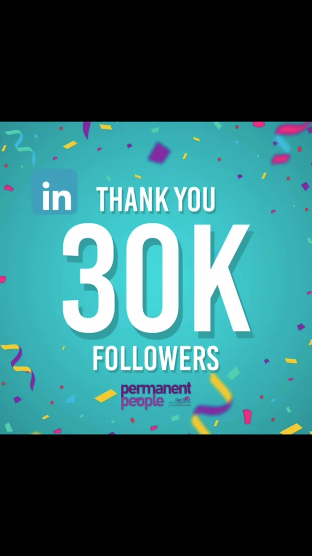 🎉 We’ve hit 30,000 followers! 🎉

A huge thank you to everyone who’s been part of our journey so far. Your support, engagement, and trust mean the world to us. 🥰

This milestone is not just a number; it’s a reflection of the incredible connections we’ve built with candidates, clients, and industry professionals over the last 11 years. Here’s to continuing to grow, innovate, and make a positive impact together!

⭐Permanent People Rec2Rec ⭐

Thank you for being with us every step of the way 💼💪
#Recruitment #Milestone #ThankYou #30KFollowers #LinkedIn #rec2recagency #recruitmentagency #linkedinfollowers #local #global #recruiterlife